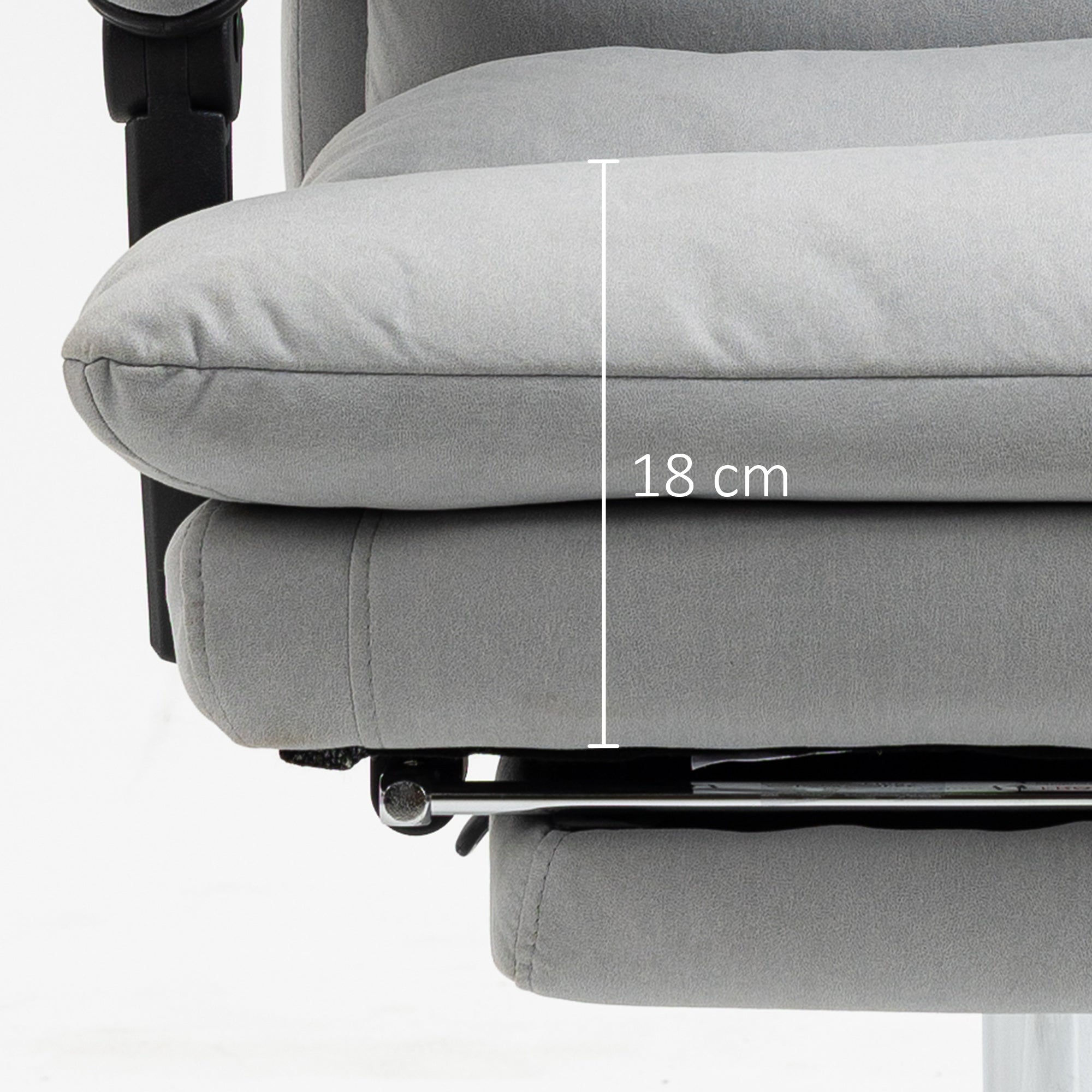 Vinsetto Office Chair with Footrest, Double Padding Ergonomic Desk Chair with 6-Point Vibration Massage and Back Heating, Microfibre Fabric with 135° Reclining Back, Grey